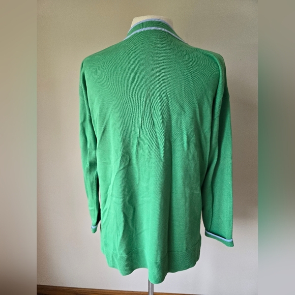 Talbots Girlfriend Cardigan Green/Light Blue Women's Size M. - Picture 5 of 9